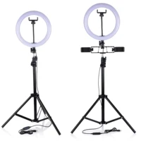 

Photography Dimmable LED Selfie Ring Light Youtube Video Live 3500-5500k Photo Studio Light With Phone Holder USB Plug Tripod