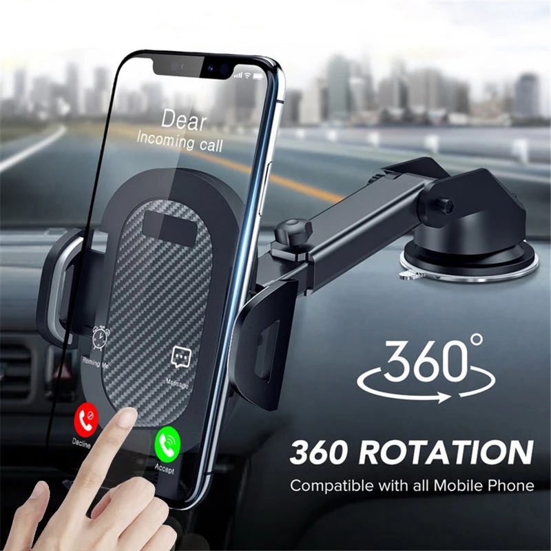 2020 One touch Suction Cup Car Phone Holder Dashboard Windshield  Mobile Phone Stand GPS Holder