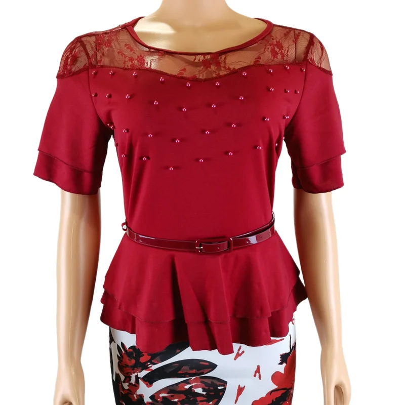 

2021 spring women's clothing women elegant ladies short sleeve slim casual floral skirt, Customized color