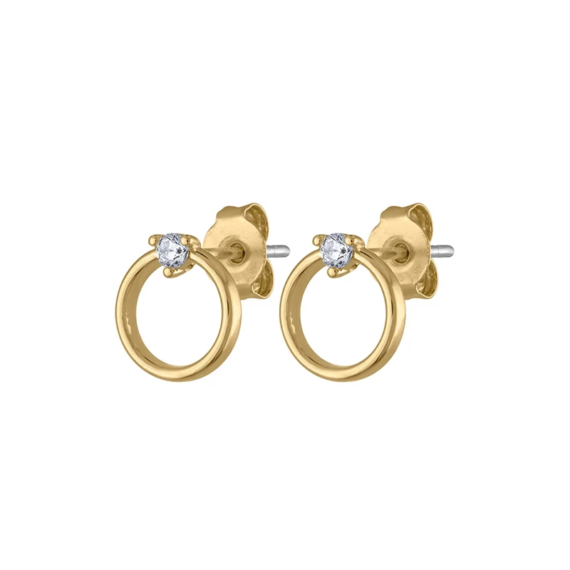 

S925 sterling silver INS style geometric minimalist wild O-shaped diamond earrings for women 2021