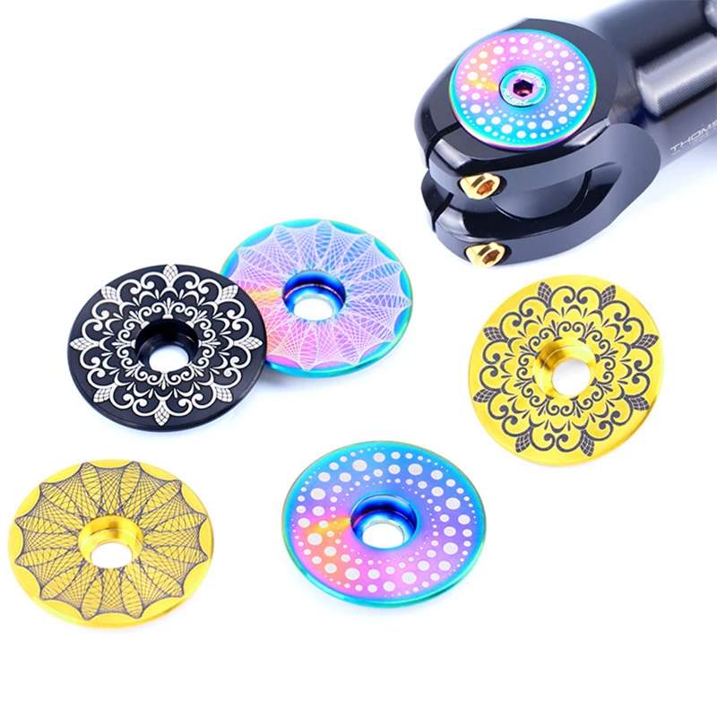 

Risk 1 set Lightweight Titanium Alloy Bicycle Headset Cap + M6*30mm Bike Headset Stem Bolt 3 Colors Headset Screw Bicycle Parts