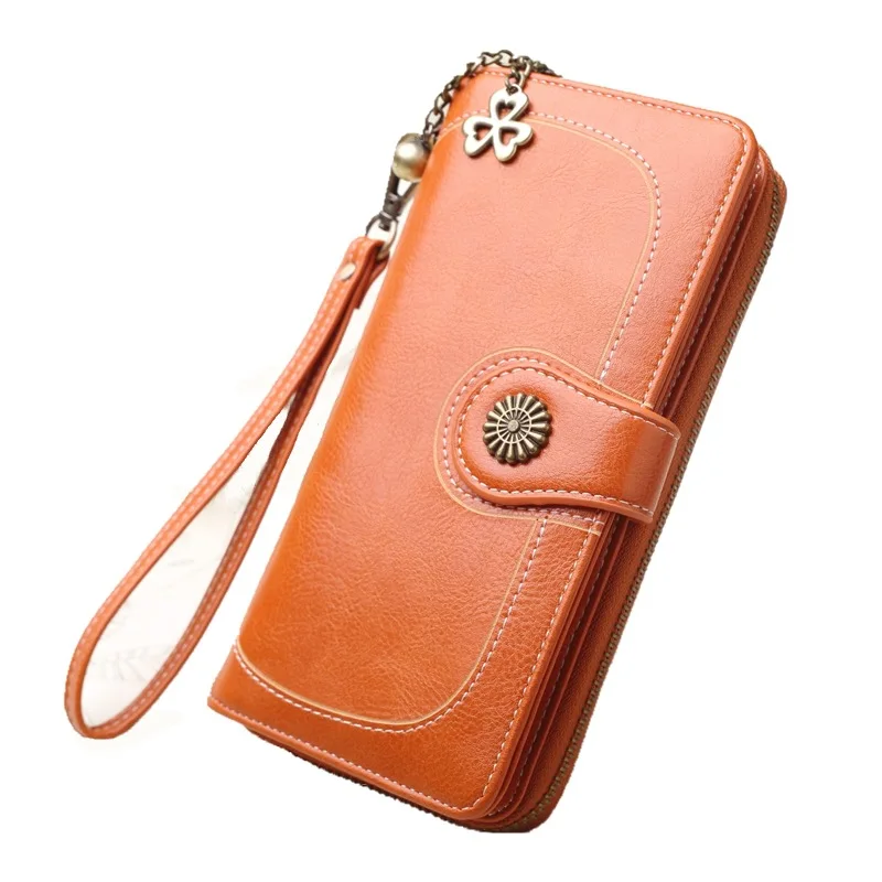 

2021 Leather Women Wallets Fashion Long Zipper Clutch Purses Money Coin Holder Female Purse