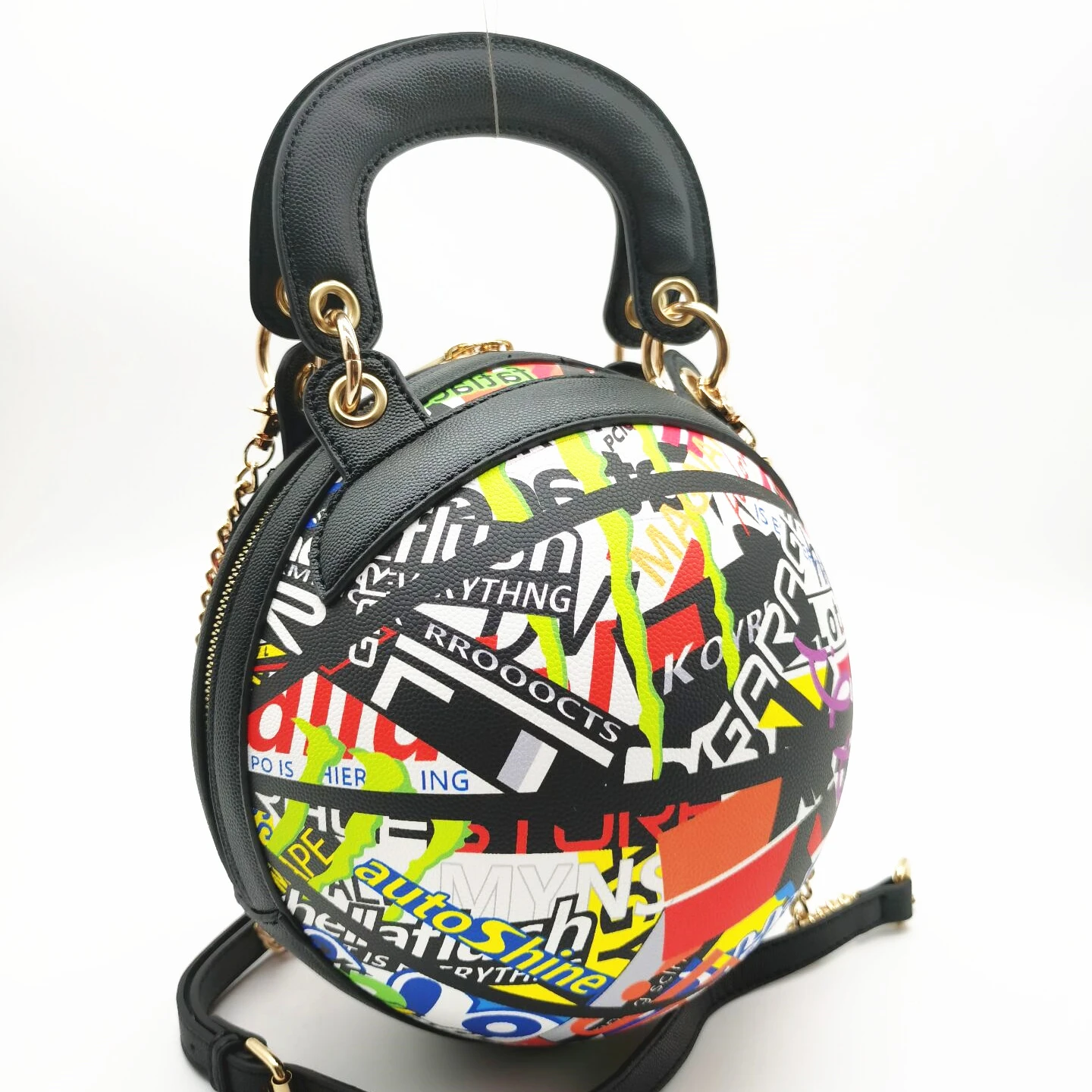 

Graffiti Basketball purses handbag shoulder round ladies hand bag basketball purses and handbags