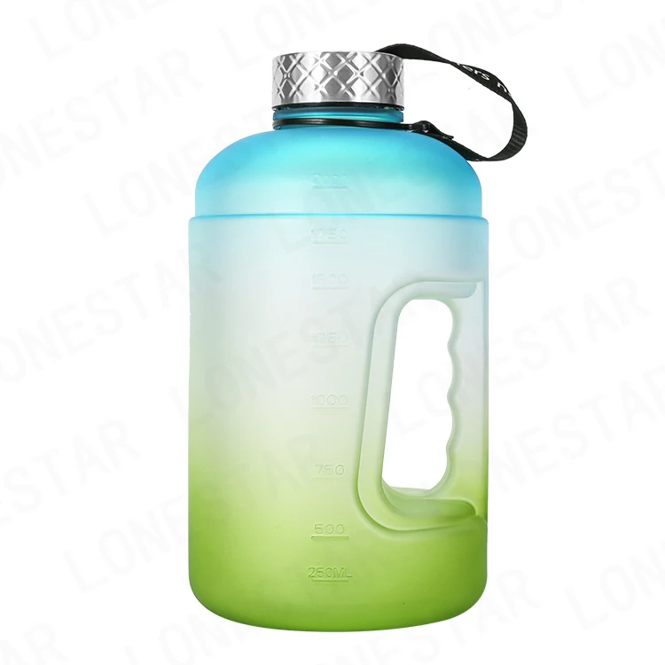 

2020amazon best sellers 2.2L Large Capacity Water Bottle PETG plastic Time Marker water bottle for outdoor custom logo packing, Customized color