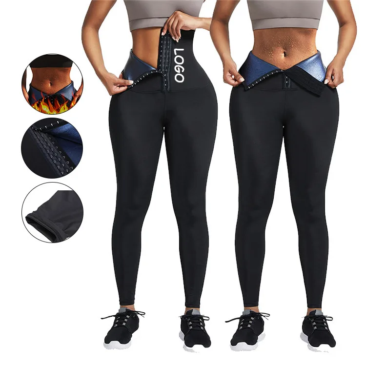 

2022Hot Selling Polyester Tummy Control Waist Cincher Corset Slimming Leggings Compression Sweat Pants Women, Black