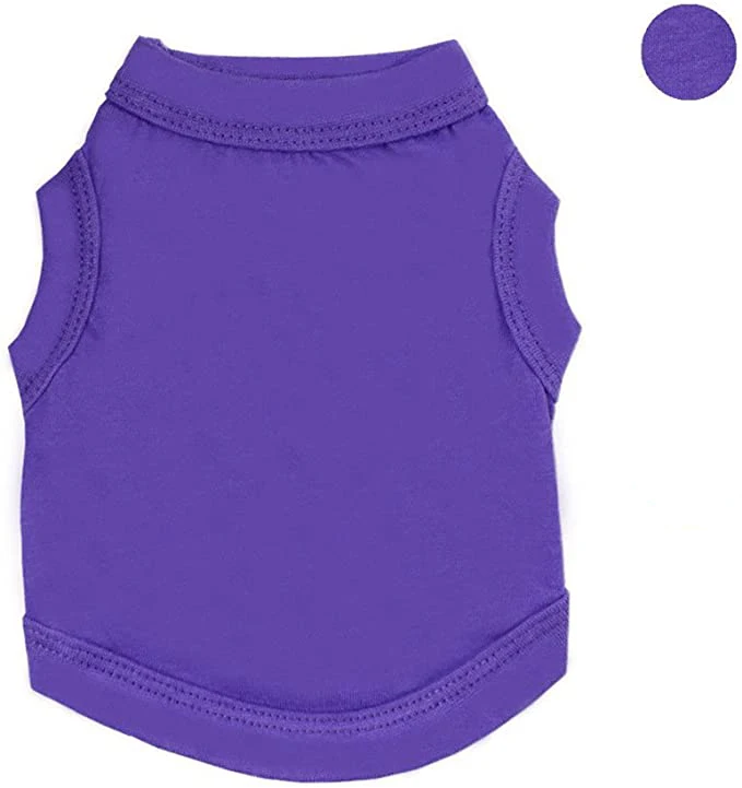 

Amazon hot sale pure color comfortable pet toy cloth T-shirt, White,grey,red,purple,black,green,
