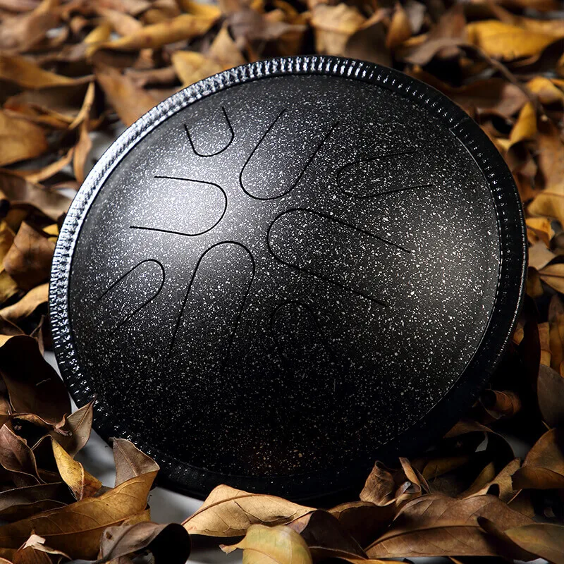 

Hluru TA08 travel drum 10 inch 8 note GalaxyBlack Japanese Tone small handpan steel tongue drum percussion instrument