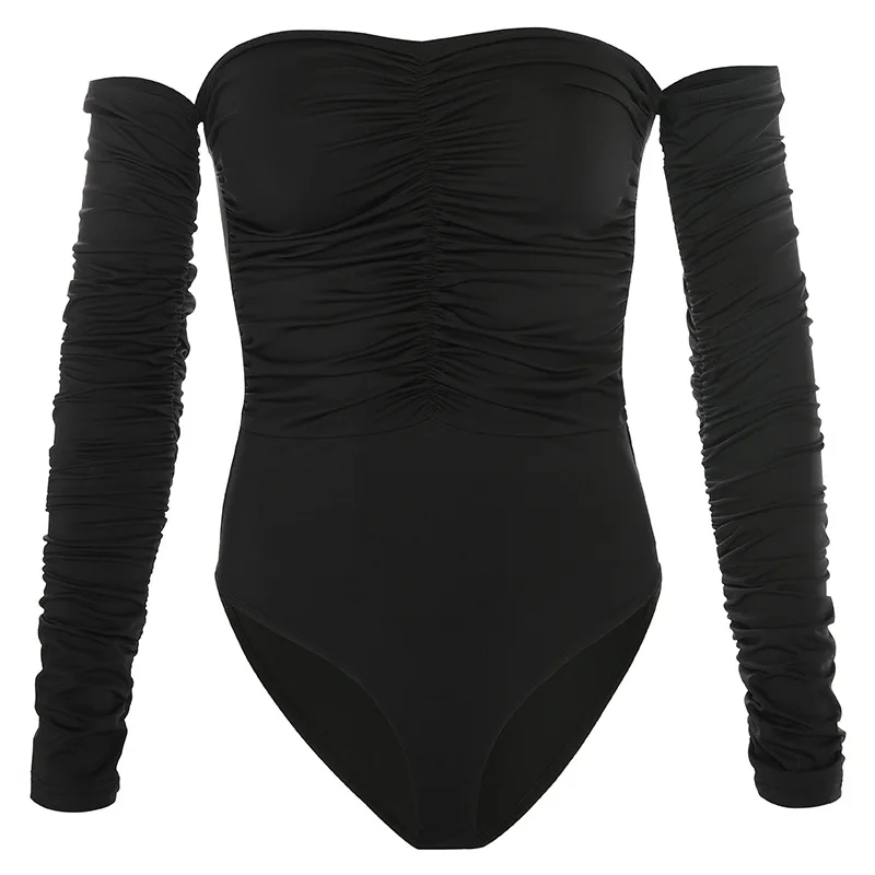 

2020 new arrivals hot selling off shoulder long sleeves fashion trending design women bodysuit