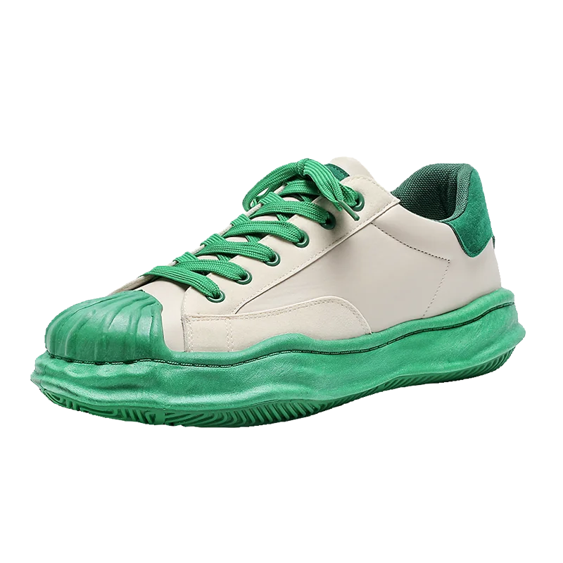 

Walking Style Tennis Shoes Shell Toe Dissolving Shoes Fashion White Flat Leather Sneakers For Men, Black