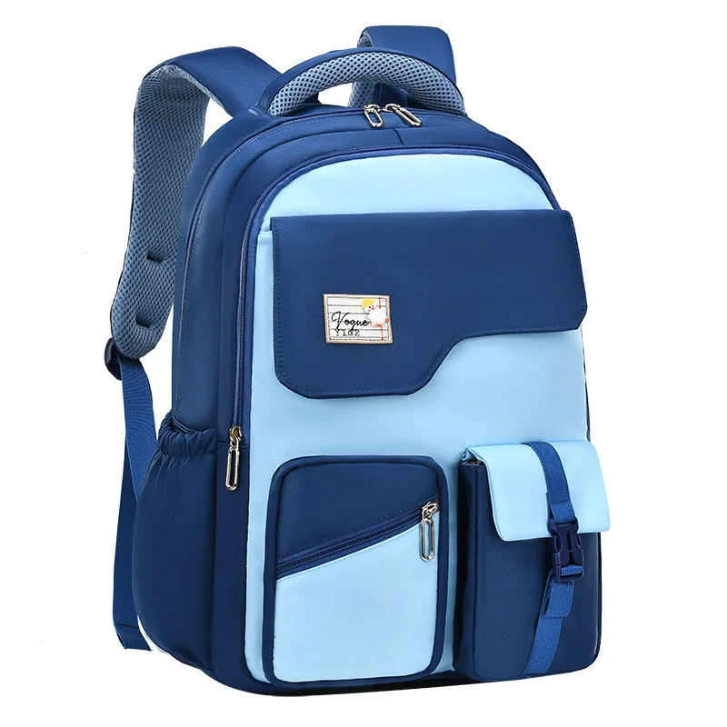 

2023 fashion color blocking student mochila escolar1-6 grade spine protection to reduce the burden of shoulder bags school bag