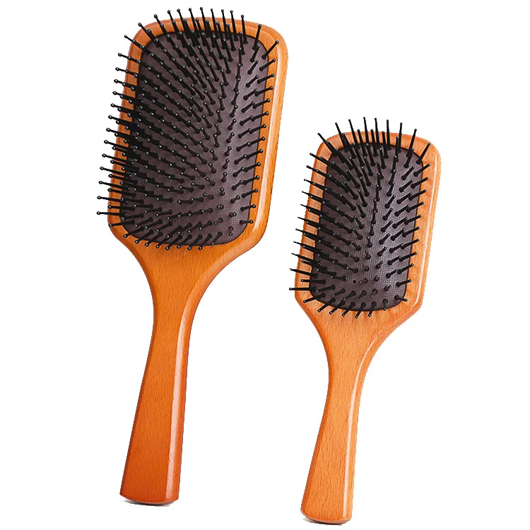 

Custom Logo luxury Hair Brushes Air Cushion Comb Wooden Hair Comb, Black