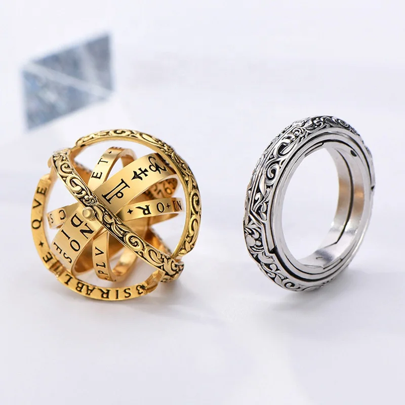 

German retro can turn spherical flip deformed universe astronomy ball ring
