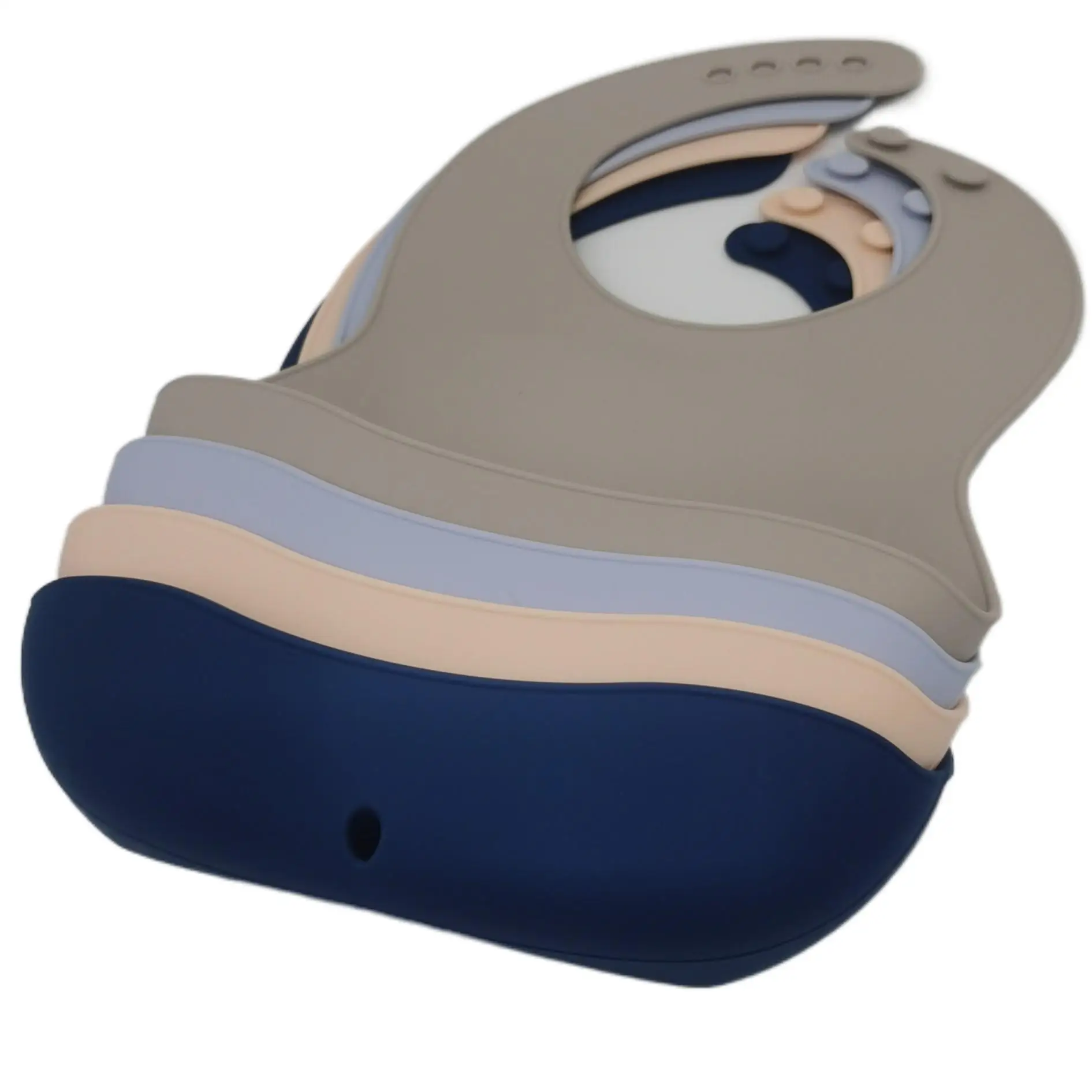 

Christmas Hot Sale Silicone Baby Bib, Grey,dark blue,orange,purple