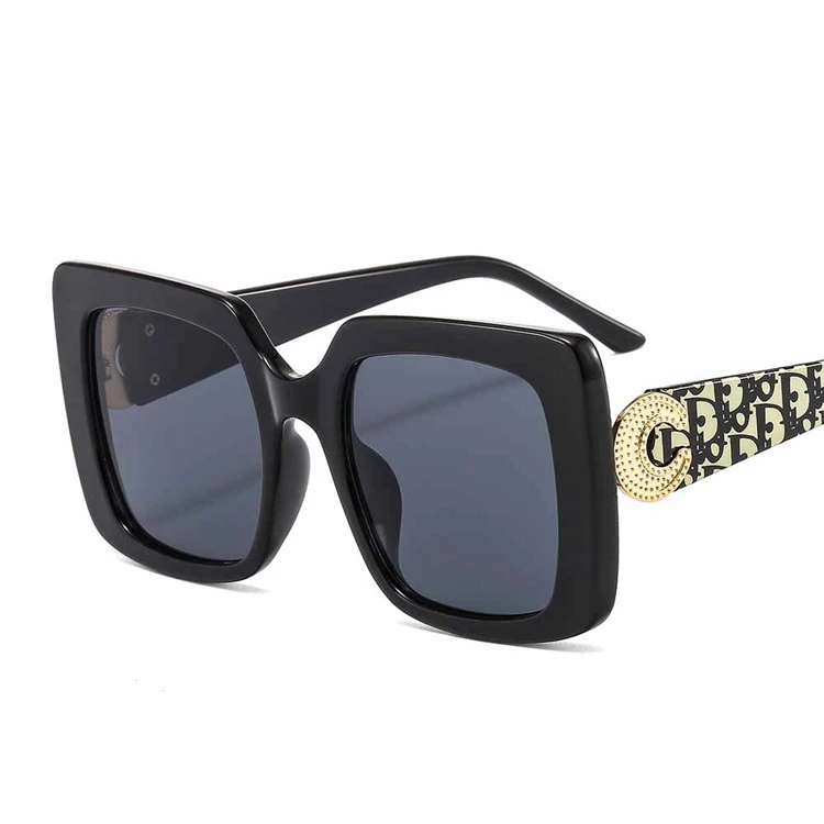 

2021 Women Sunglasses Designer Famous Brands Luxury Women's Square Frame Floral Pattern And Color Print Big New Brand Sunglass, Custom color