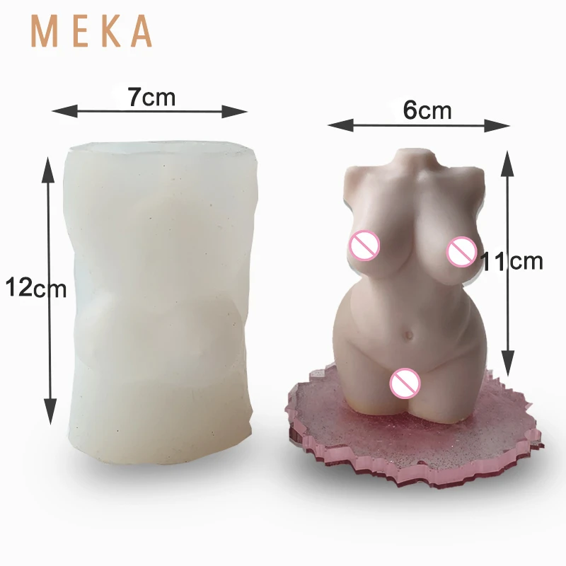 

L987 Wholesale Resin DIY Plus Size Pregnancy Women 3D Female Torso Body Candle Making Silicone MoldS Nude Candle Mould, Stocked