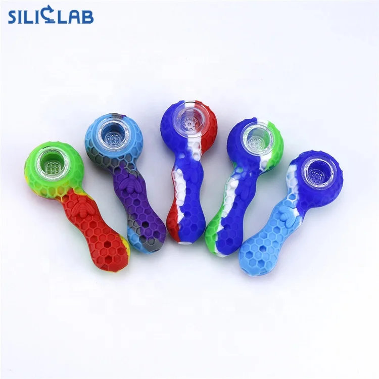 

Manufacturer China Custom Logo Silicone Weed Pipe tabaco glass pipes smoking weed Smoking accessories, Rasta, black, green, custom color