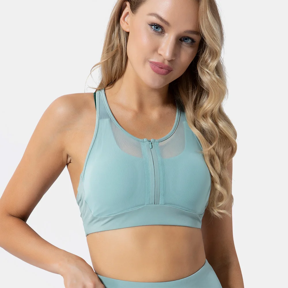 

BBSM7365 Plus Size Bra Zipper sports fitness yoga bra