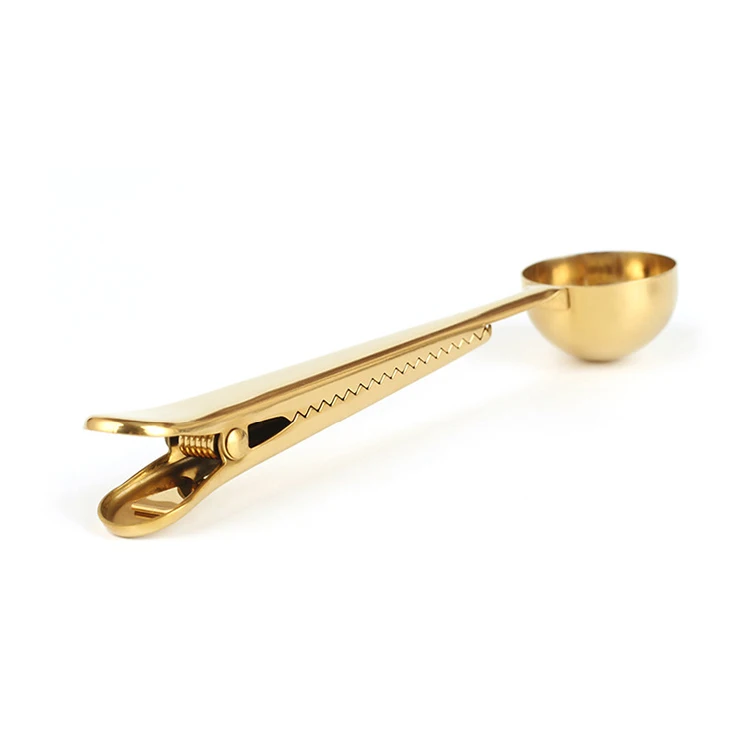 

Custom Logo 18/8 Tea Coffee Measuring Spoon Stainless Steel Coffee Scoop Clip