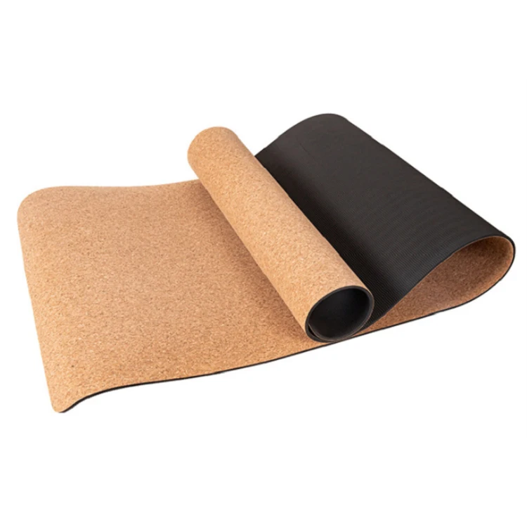 

sublimation custom label digital printed 4 mm natural rubber fitness eco cork private label yoga mat