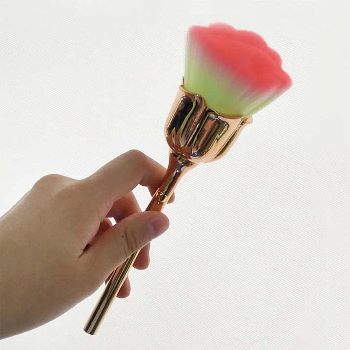 

Fashion Neon Pink Rose Flower Makeup Brushes Cleaning Nail Dust Brush