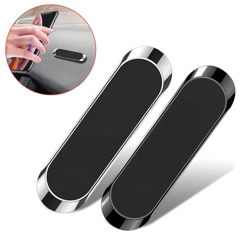 

Strip Shape Universal F6 Magnetic Safety paste Sticker Metal Mini Car Phone Holder Magnet Stand Mount for iphone, Customized