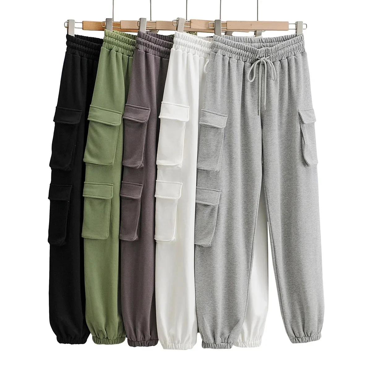 

Custom logo knit women clothing jogger with pockets women's pants, Customized color