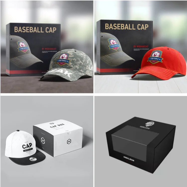 Wholesale Custom Logo Paper Baseball Cap Hat Snapcap Snapback Box