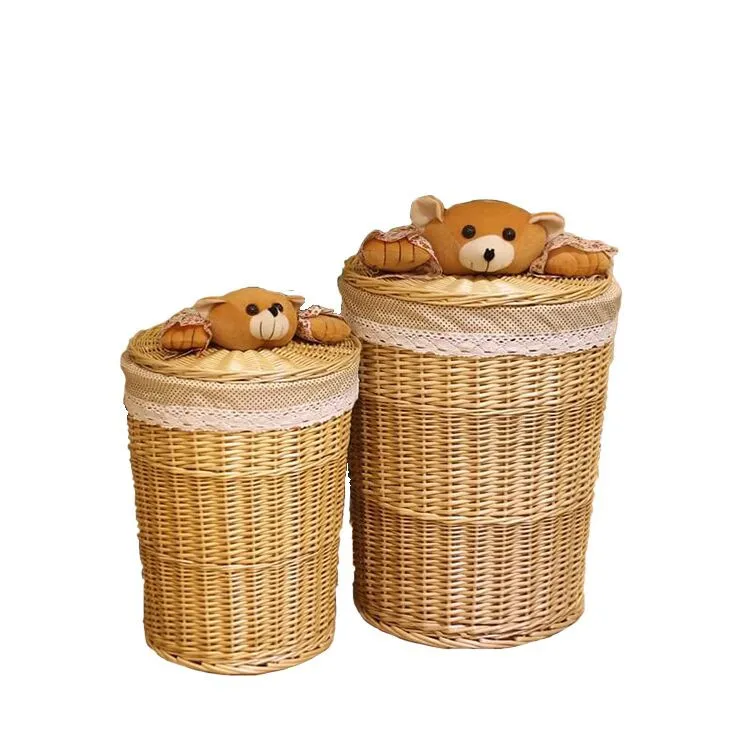 

China supplier wholesale Woven willow wicker Basket kids carton dirty clothes hamper laundry basket, As photo or as your requirement