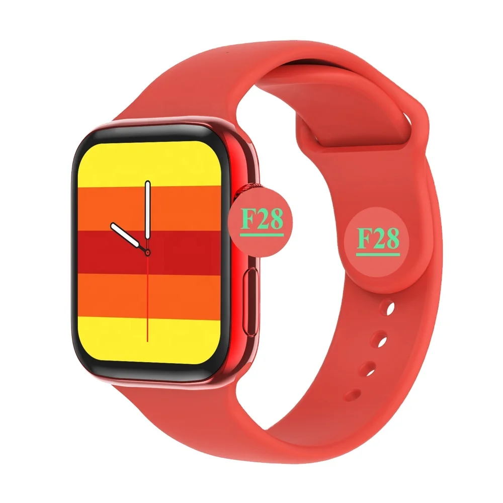 

New Product Smartwatch F28 1.63 Inch Full Touch Screen BT Call Double Button Soft Silica Gel Straps Watch