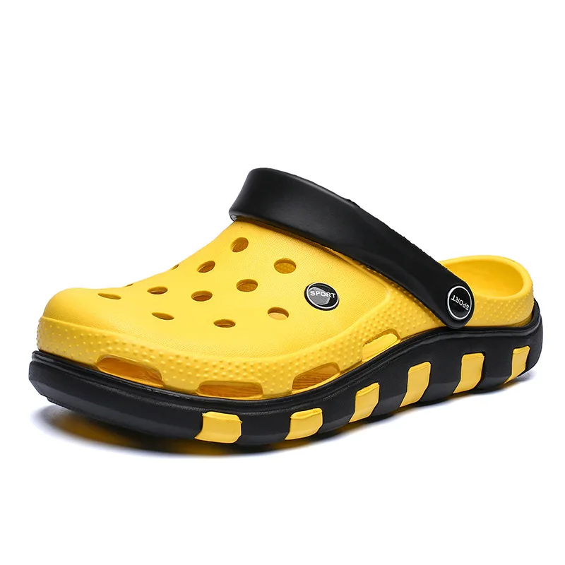 

Summer Cheap Clogs Men Yellow Men Beach Sandals Casual Outdoor Slip On Men Garden Shoes Unisex Sandals Hombre