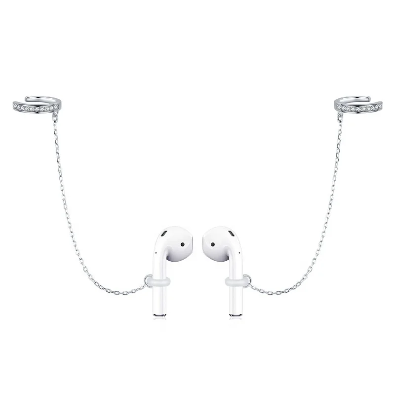 

925 sterling silver Earrings Anti Lost Ear Clip Wireless Bluetooth Earphone Holders Accessories Women Men Earrings for Airpods