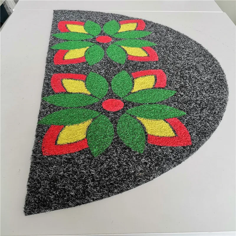 half moon rubber backed coco coir fiber floor mat