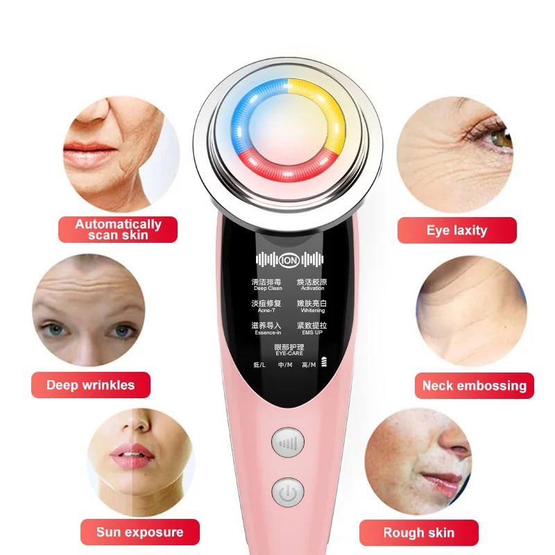 

Top Selling Korea Skin Care Portable Face Wrinkle Remover Neck Lifting Device, Pink, white