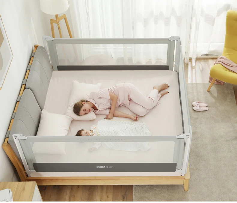 

ChockChick Safety Toddler bed rails guard for kid, Grey/customized