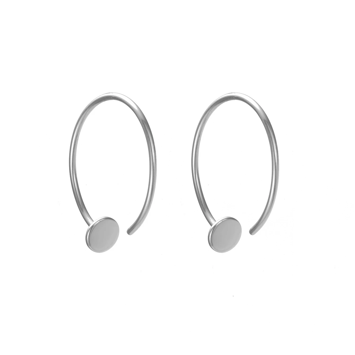 

New Arrival Round Earing Simple Stainless Steel Rose Gold Silver Plated Thin Copper Wire Minimalist Hoop Earrings, Silver/gold/rose gold color