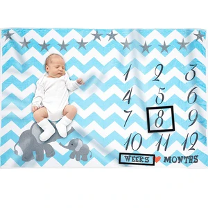 2018 hot baby milestone blanket baby monthly photograph blanket with milestone cards