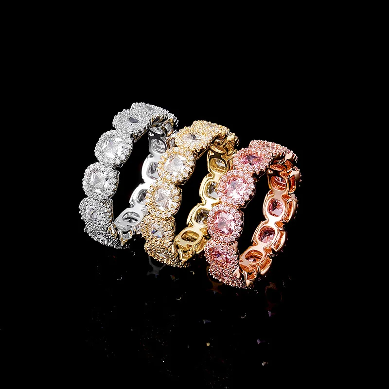 

New High Quality Cubic Zirconia Rings Iced Out Micro Pave Cool Men Women Couple Gold Color Hip Hop Jewelry For Sister Gift