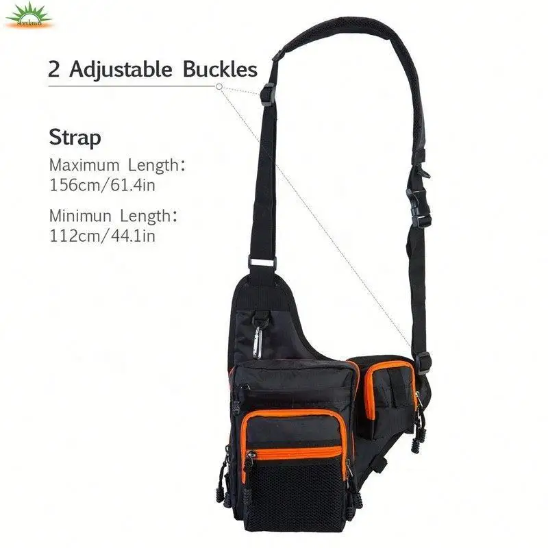 Side Sling Fishing Tackle Bag In Crossbody Thin Messenger Style For