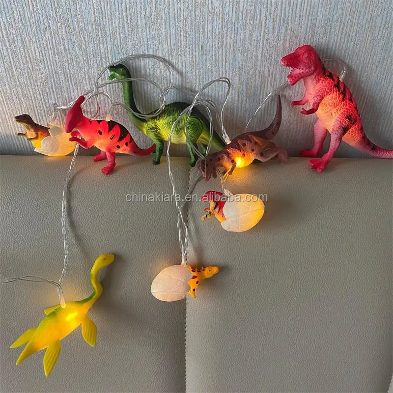 8 Dinosaur Battery String Lights Warm White Led With Timer Dinosaur