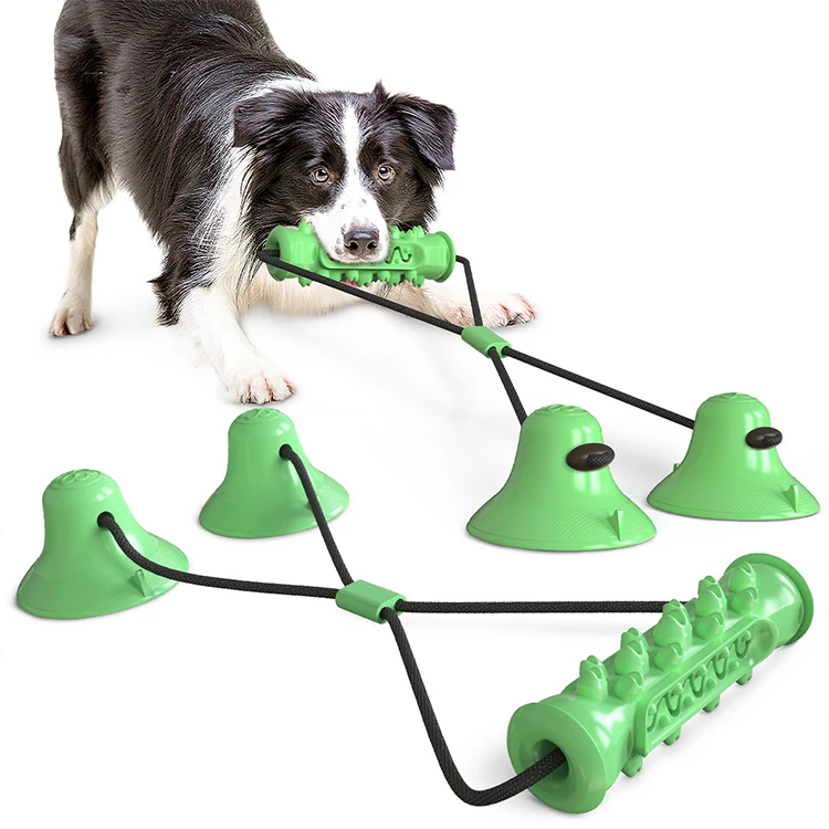 

Upgrade Interactive Suction Cup Dog Chew Rubber Toy Pet Sucker Rope Ball Toy