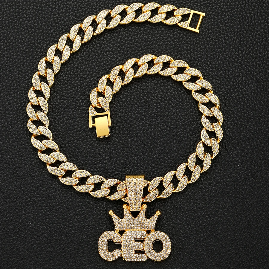 

Hip Hop 15MM Gold Silver Miami Prong Full Iced Out Paved Rhinestones Pendant Cuban Chain CZ Bling Rapper Necklaces