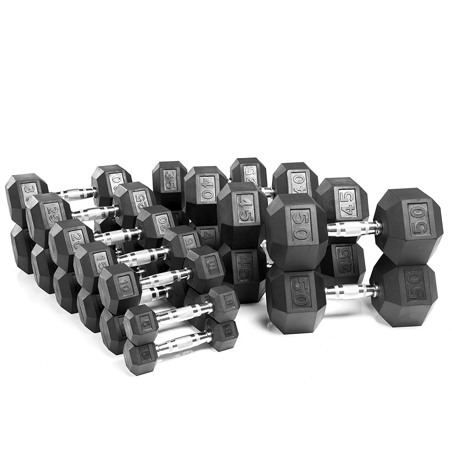 

High quality cast iron hex dumbbell set, Black