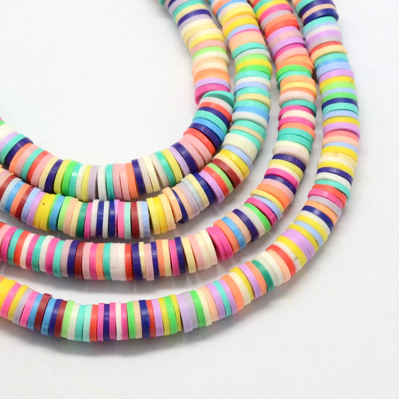 

Pandahall 3mm Handmade Environmental Polymer Clay Disc Beads, Mixed color