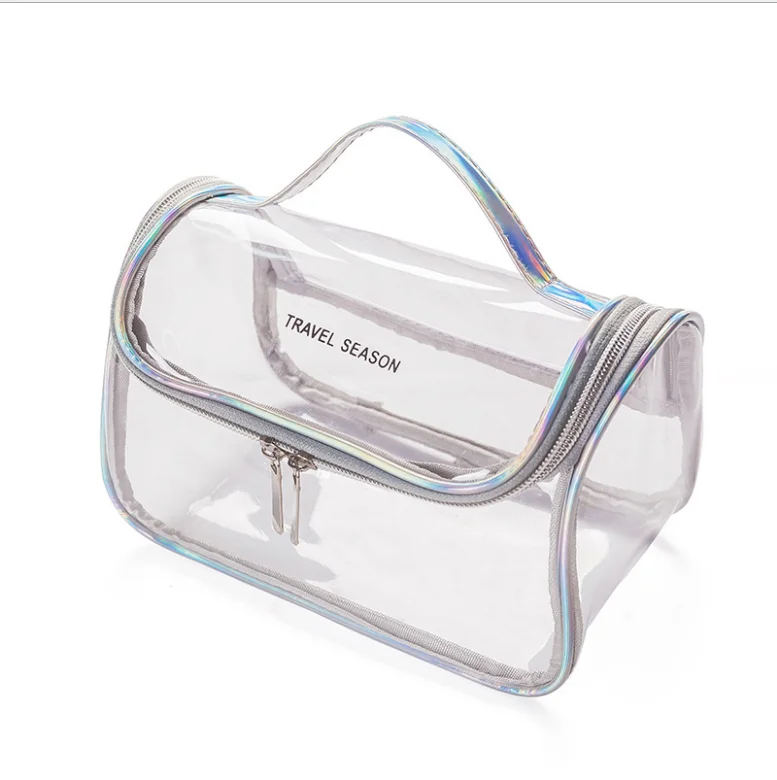 

Gold Supplier Clear Makeup Bag Transparent Pvc Bag Waterproof.Tote Bags, Black