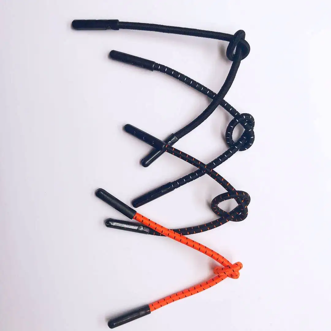 
2mm bungee elastic rope zipper puller with metal tips 