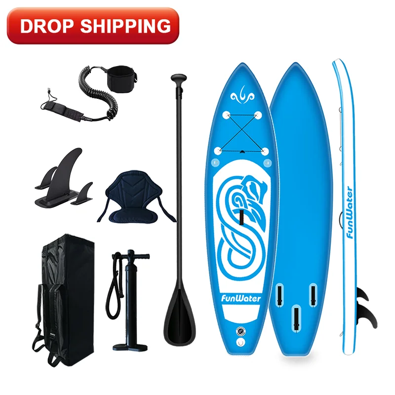 

FUNWATER drop shipping sup paddle board stand up electric paddleboard wing, Blue,orange