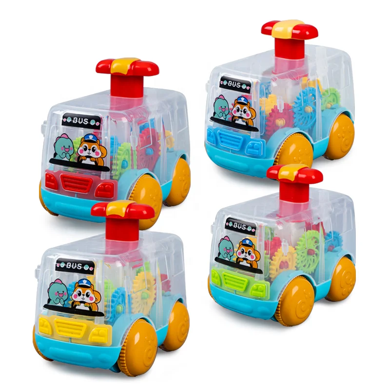 

New arrival Cheaper Funny Inertia Sliding Car Friction Transparent Gear Toy Car Children Press And Go toy car