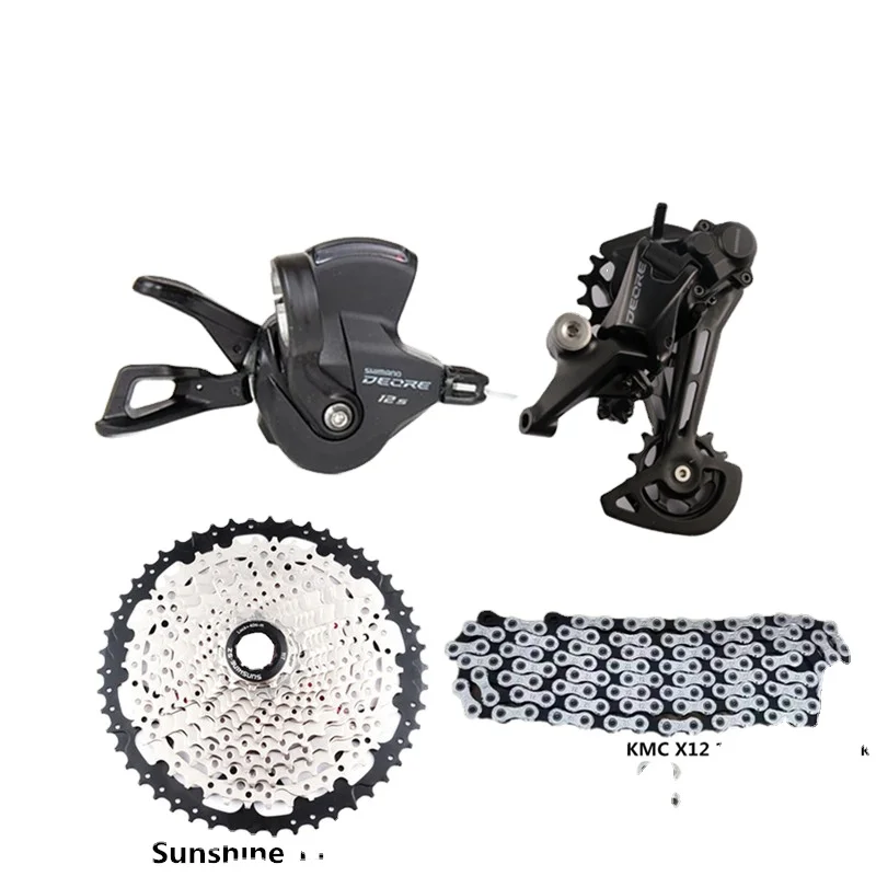 

SHIMANO DEORE M6100 12s Groupset Shifter Rear Derailleur Sunshine 12 Speed Cassette With KMC X12 Chain 120L For MTB Groupset