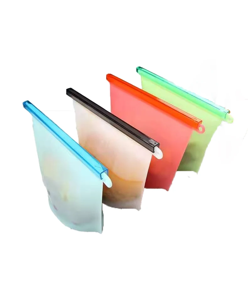 

High Quality Eco Friendly Leakproof Fresh Reusable Silicone Food Storage Bag, Customized