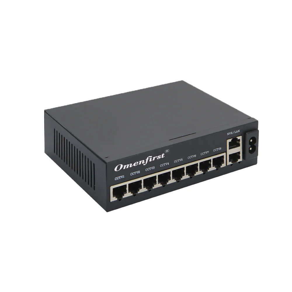 

Hot Sales 8 Port Poe 2 Port Uplink 100M & Gigabit unmanaged 48V Ethernet POE Switch